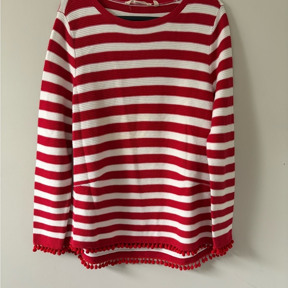 Soft Surroundings Red and White Striped Sweater
